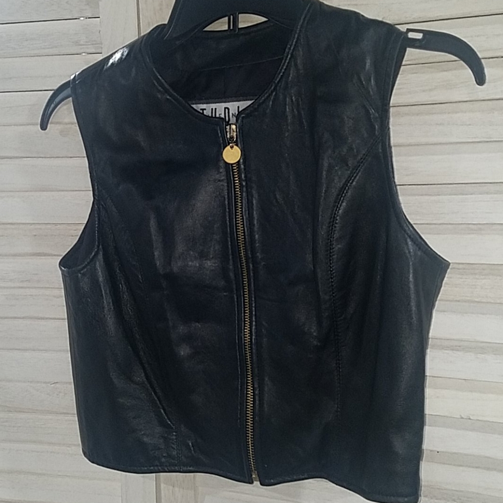 Black leather Vest